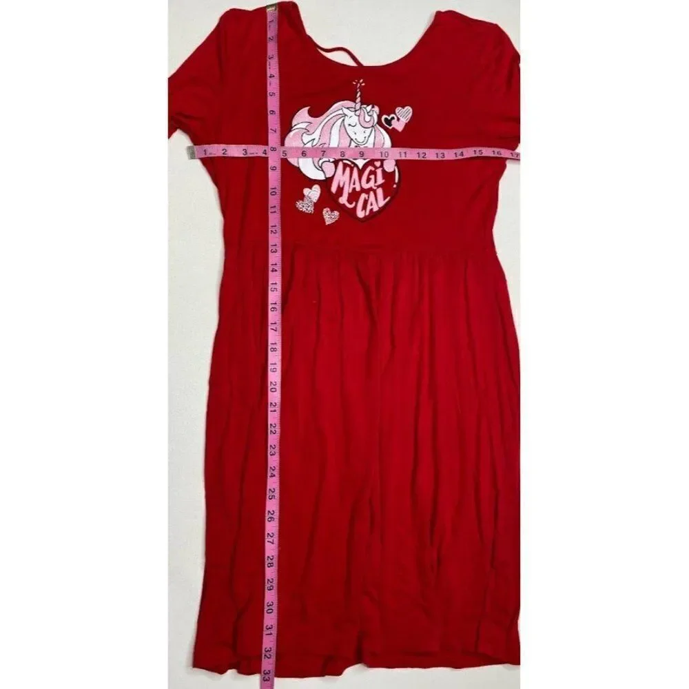 Justice Unicorn Dress Long Sleeve Magical Super Soft Criss Cross Back Sz 18/20‎